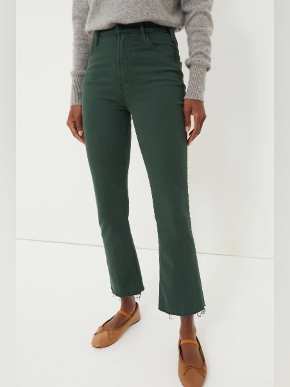 MOTHER The Hustler Ankle Fray Jeans Second Chances | Black Forest Green | 29